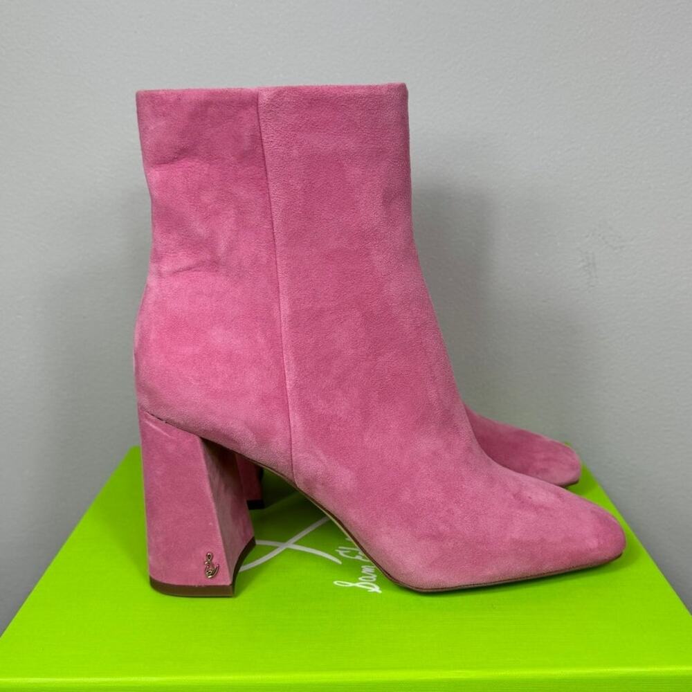 New Sam Edelman Codie Ankle Bootie in Pink Suede Women's Size 10 - Picture 5 of 9